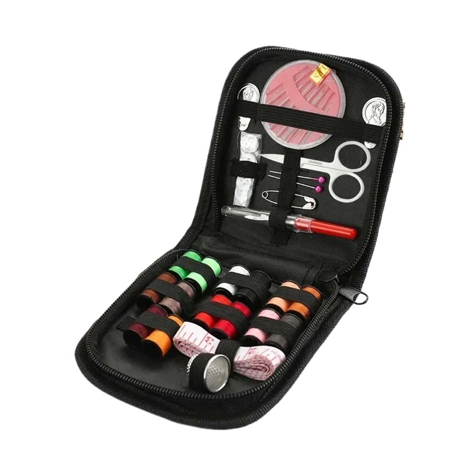 Sewing Kit Compact and Portable Complete Sewing Kit with Threads Needles Scissors Tape Measure Buttons Portable Travel DIY Embroidery Handwork Tool Set