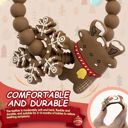 Miniatura 6 de Juguetes de dentición para bebés, juguetes de dentición para bebés de 6 a 12 meses, mordedores de silicona sin BPA para bebés, anillo de dentición