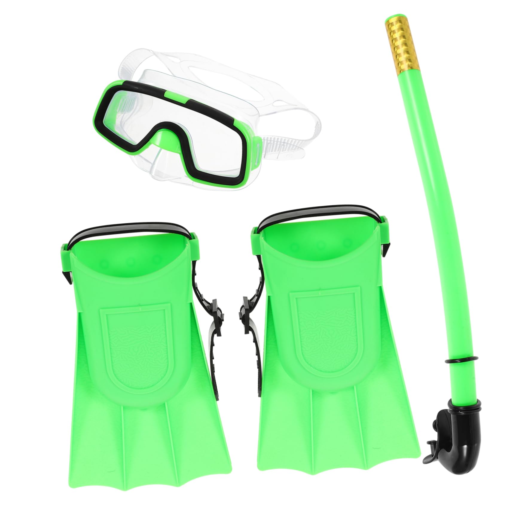 Gogogmee Boys and Girls Diving Goggles Semi-Dry Snorkeling Gear Short Fins Snorkeling Set