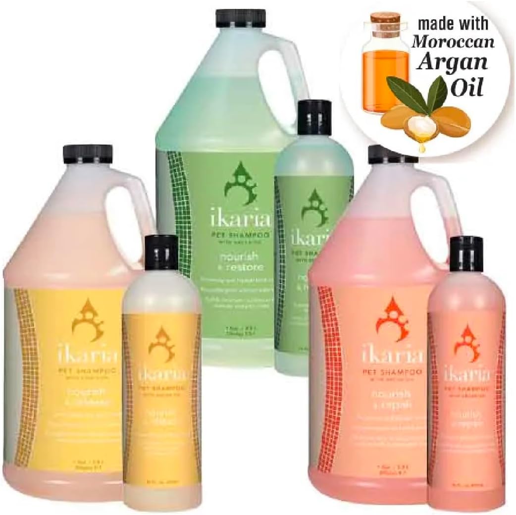 Moroccan Argan Oil Dog Cat Puppy Kitten All Natural Botanical Shampoo Concentrates (Set of All 3 16 oz Bottles)