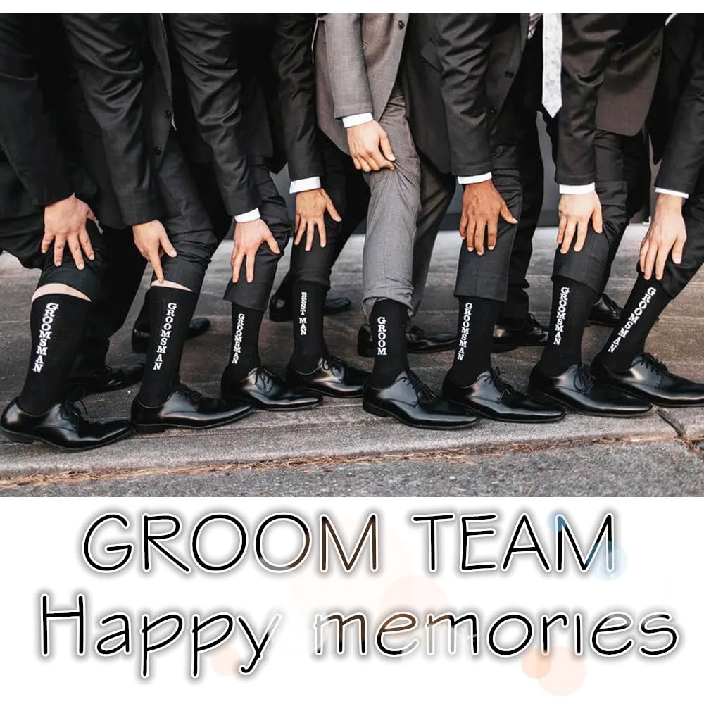 Groom Groomsmen Prezenty dla mężczyzn dla niego propozycja ślubna nowość śmieszne skarpetki Bestman 100% bawełniane skarpety dla drużbów