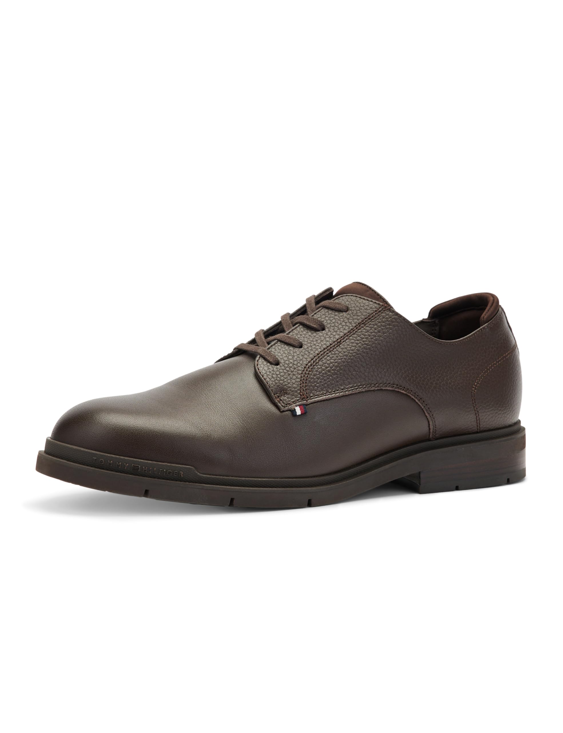 Tommy Hilfiger Men’s Flexible Leather Derby Shoes, Brown (Cocoa), 10