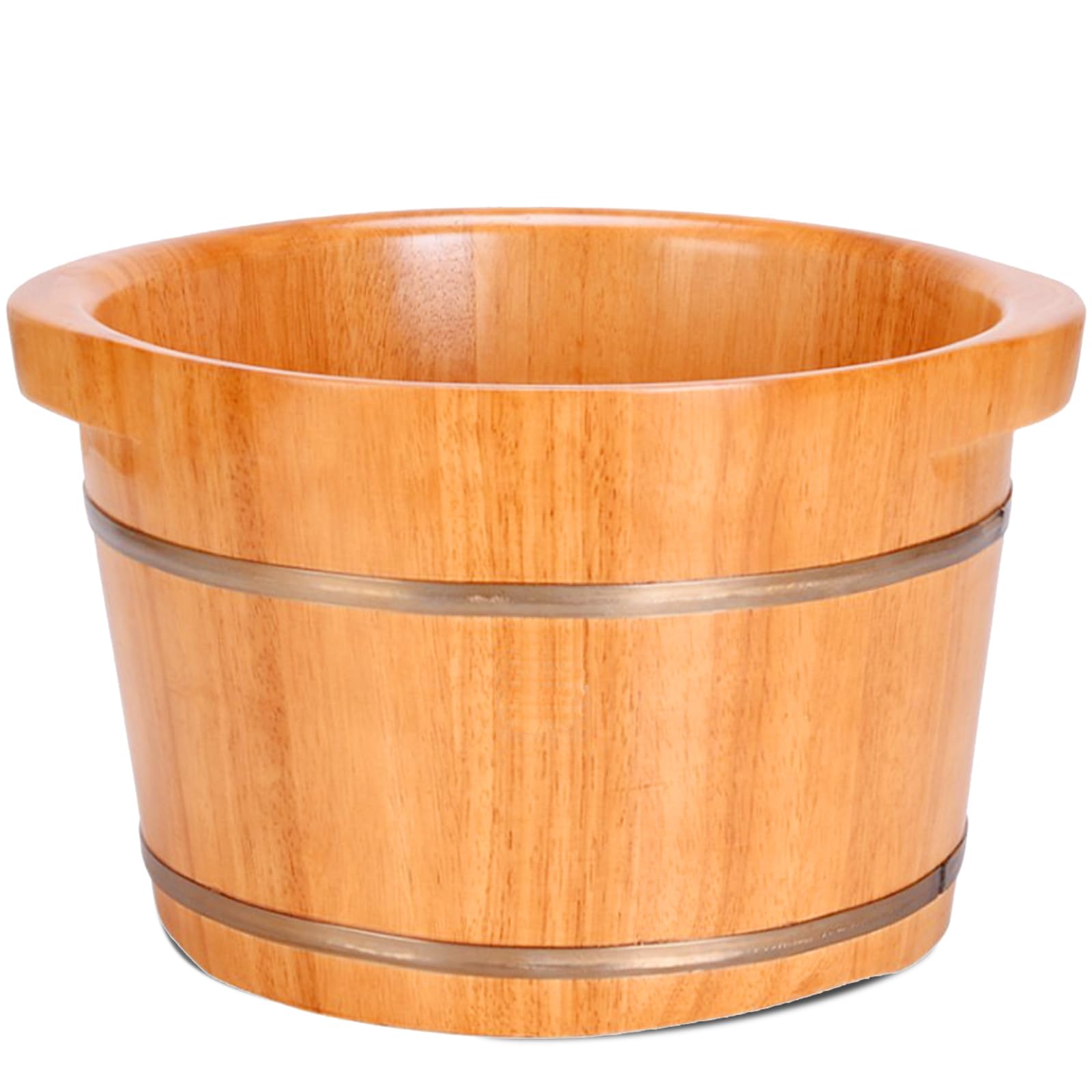 VIYA Wooden Foot Massage Bucket - Bath Barrel Over The Calf Oak Household 24CM High Pedicure Massage Barrel