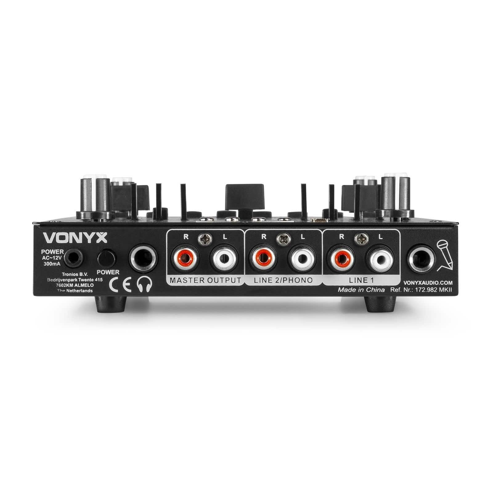 Vonyx STM2270 - Mixer DJ a 2 canali Bluetooth, mixer audio con lettore MP3 USB, controller DJ con effetti, crossfader, collegamento microfono, funzione talker, DJ, musicista, club, bar, gastro