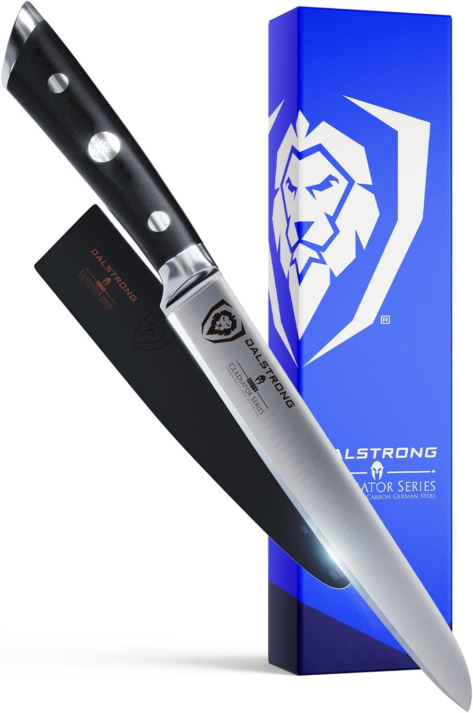 DALSTRONG Utility Knife - 6 inch - Gladiator Series Elite - Forged High-Carbon German Steel Kitchen Knife - Black G10 Handle - Paring Cooking Knife Gift - Chef's Knife - Sheath - NSF Certified