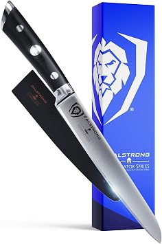 DALSTRONG Utility Knife - 6 inch - Gladiator Series Elite - Forged High-Carbon German Steel Kitchen Knife - Black G10 Handle - Paring Cooking Knife Gift - Chefs Knife - Sheath - NSF Certified