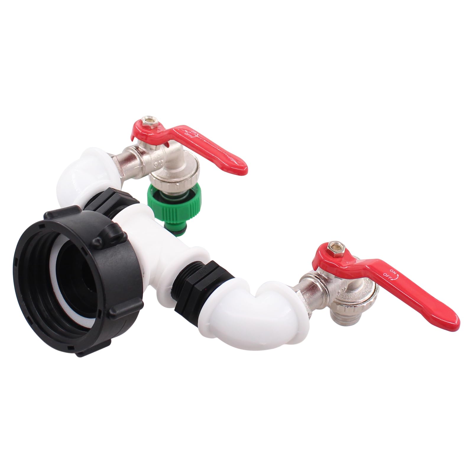 IBC Adaptador S60 x 6 Grifo de 2 Compartimentos IBC Tanque Válvula de Caída de Bola de 3/4 Pulgadas Grifo de Manguera de Jardín Válvula de Bola Válvula de Salida de Tanque de Agua 2 Vías Boquilla