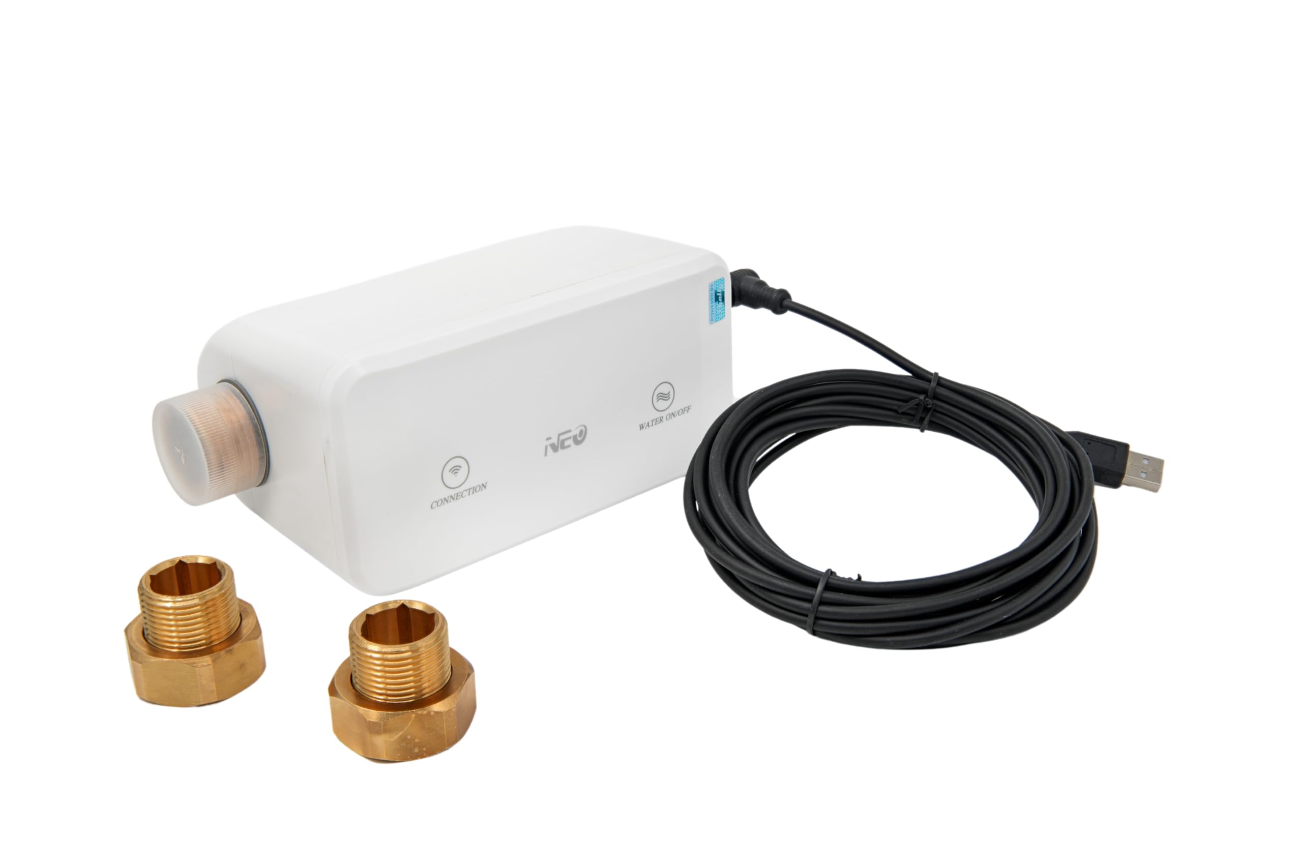 Neo Smart Water Valve NAS-WV02W - Wi-Fi Valvola Intelligente per Acqua Potabile, DN25, IPX7, Monitoraggio del Consumo di Acqua, Misurazione e Monitoraggio ad Ultrasuoni, Shelly Smart Control App