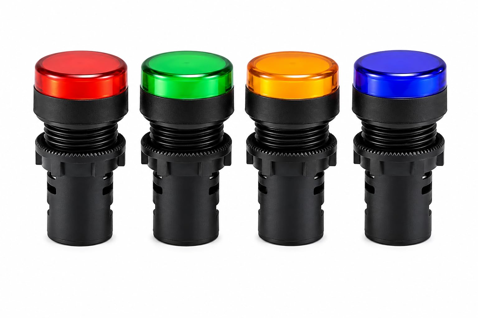 Pack of 4 LED Indicator Lights AC/DC 24V 20mA Flush Panel Mount Signal Lamp (Red, Green, Blue & Yellow) for Control Panel, Electrical Equipment, DIY Electronics & Industrial Use-image-21