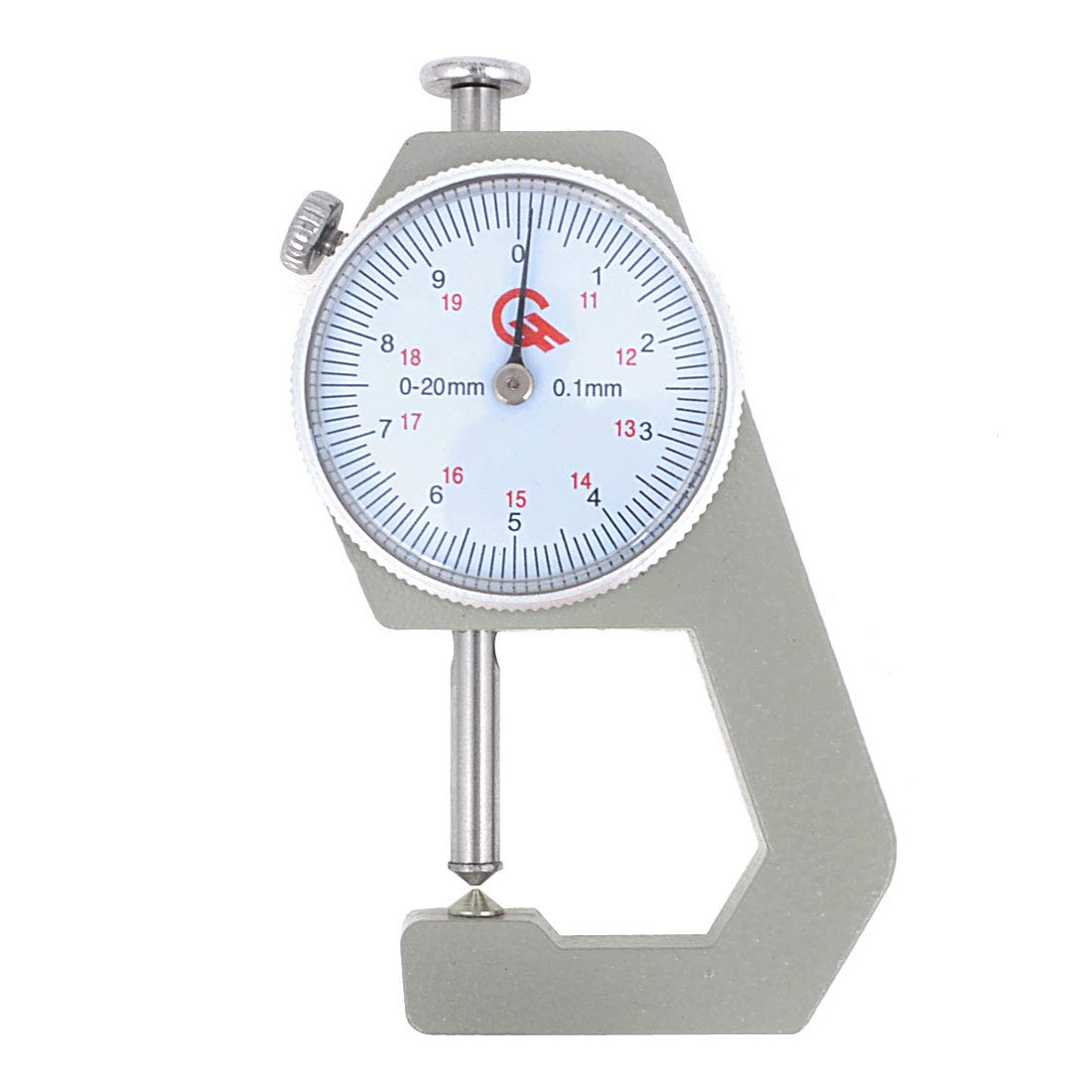 Aexit Gray White Measuring tools Rounded Dial Case 0-20mm x 0.1mm Thickness Gauge Measure Tool Model:18as157qo112