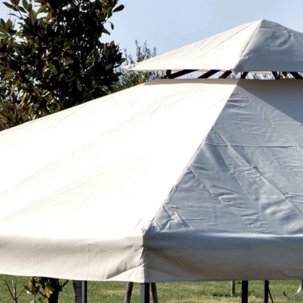 Telo di Copertura, Ricambio per Gazebo cm. 300x300, Top in Poliestere 180 grammi/mq Idrorepellente con Bordi Rinforzati e Airvent, Bianco