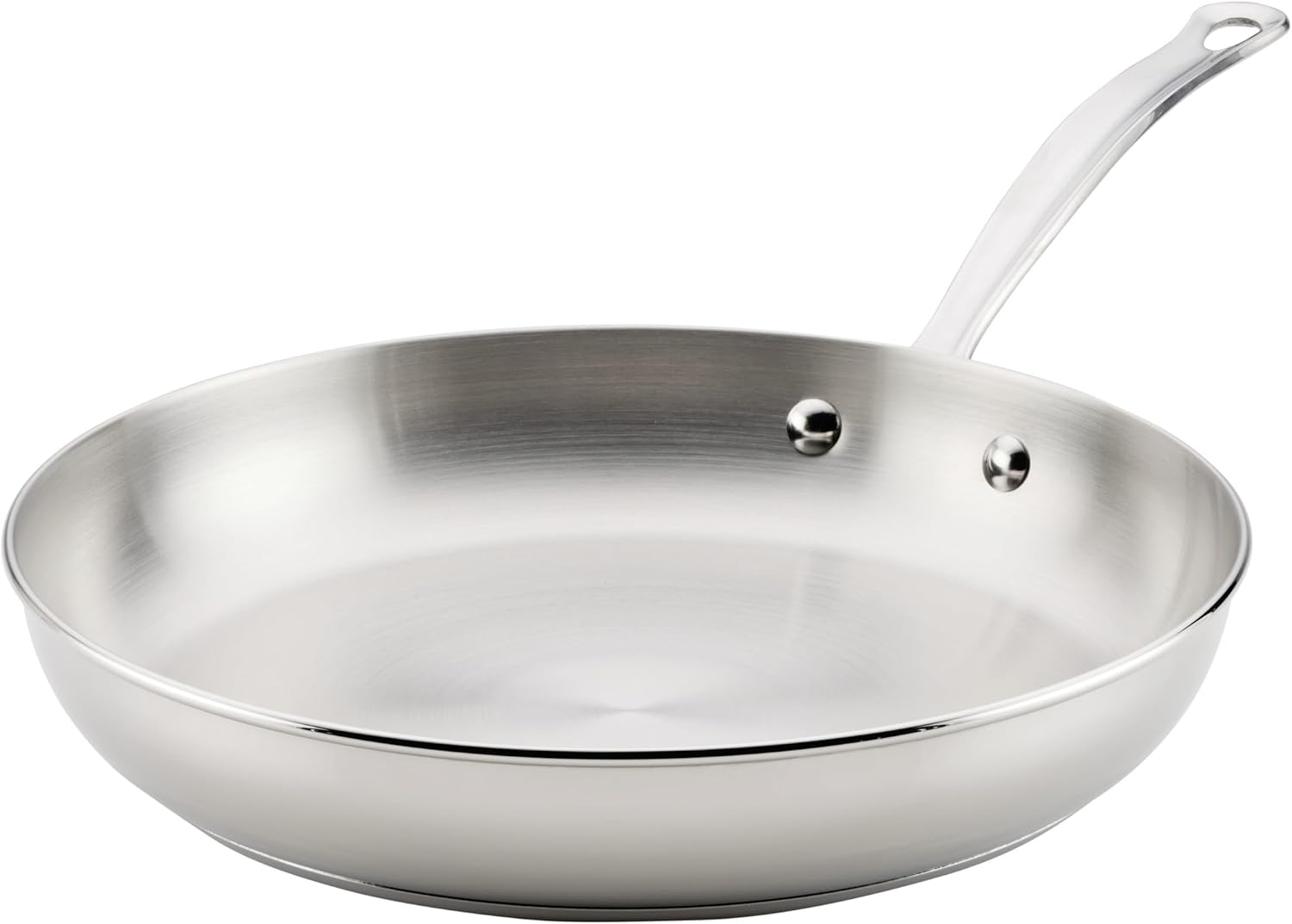 Farberware Millennium Stainless Steel Frying Pan/Skillet, Induction Ready, Compatible with All Cooktops, Metal Utensil Safe, 12.25 Inch Open Fry Pan, Dishwasher Safe - Stainless Steel