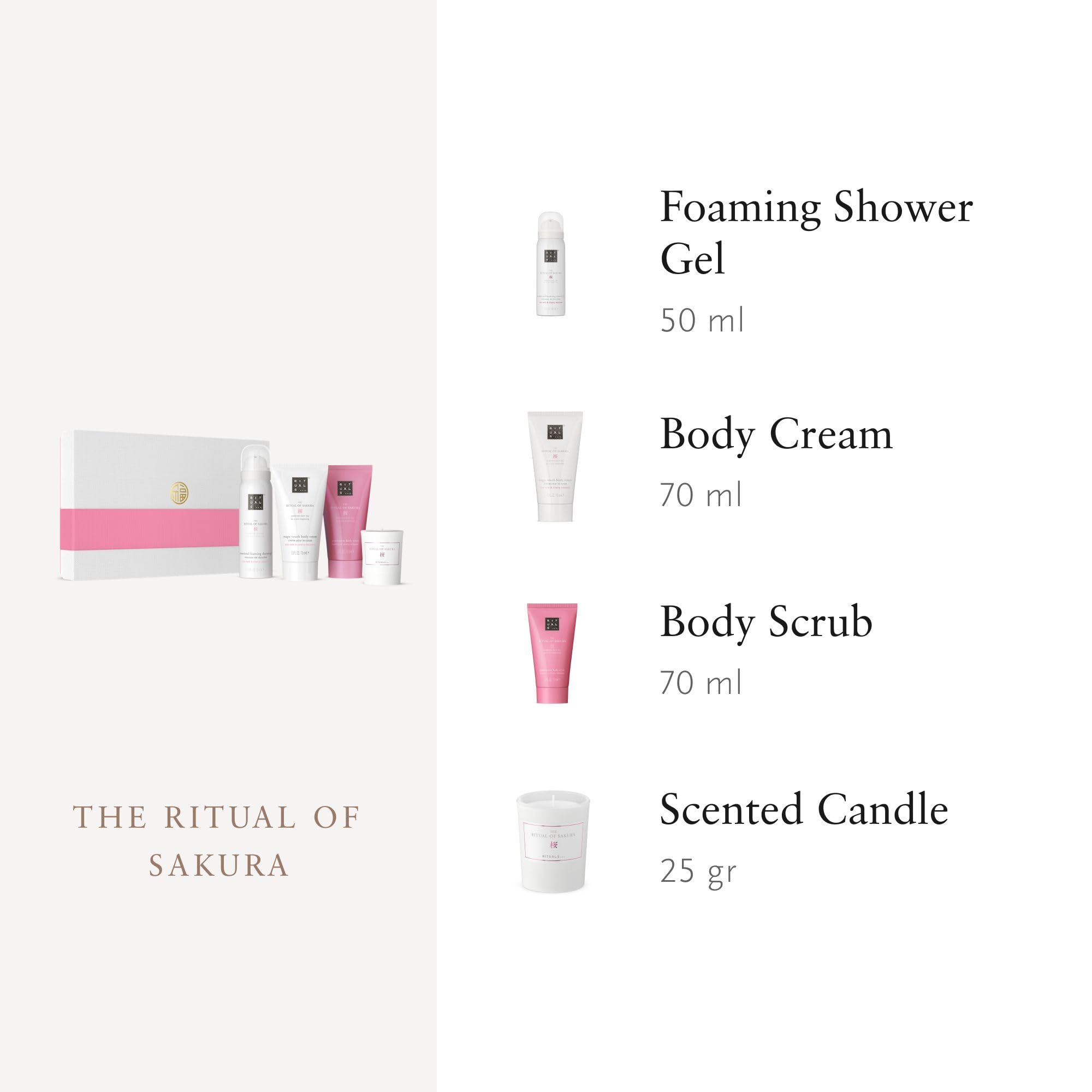 RITUALS Cofanetto regalo donna The Ritual of Sakura, Small – Set regalo donna con prodotti per la cura del corpo – Set bagno nutriente arricchito con latte di riso e fiore di ciliegio
