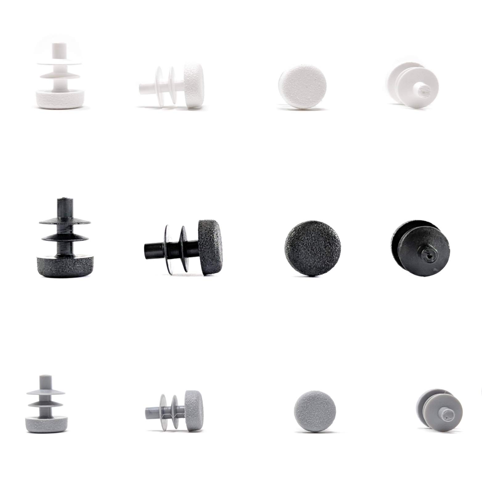Round Tube Inserts End Caps, Varierty of Sizes in Black, White or Grey - Made in Germany (Please See Diagram Before Ordering) 10mm, White, Pack of 8