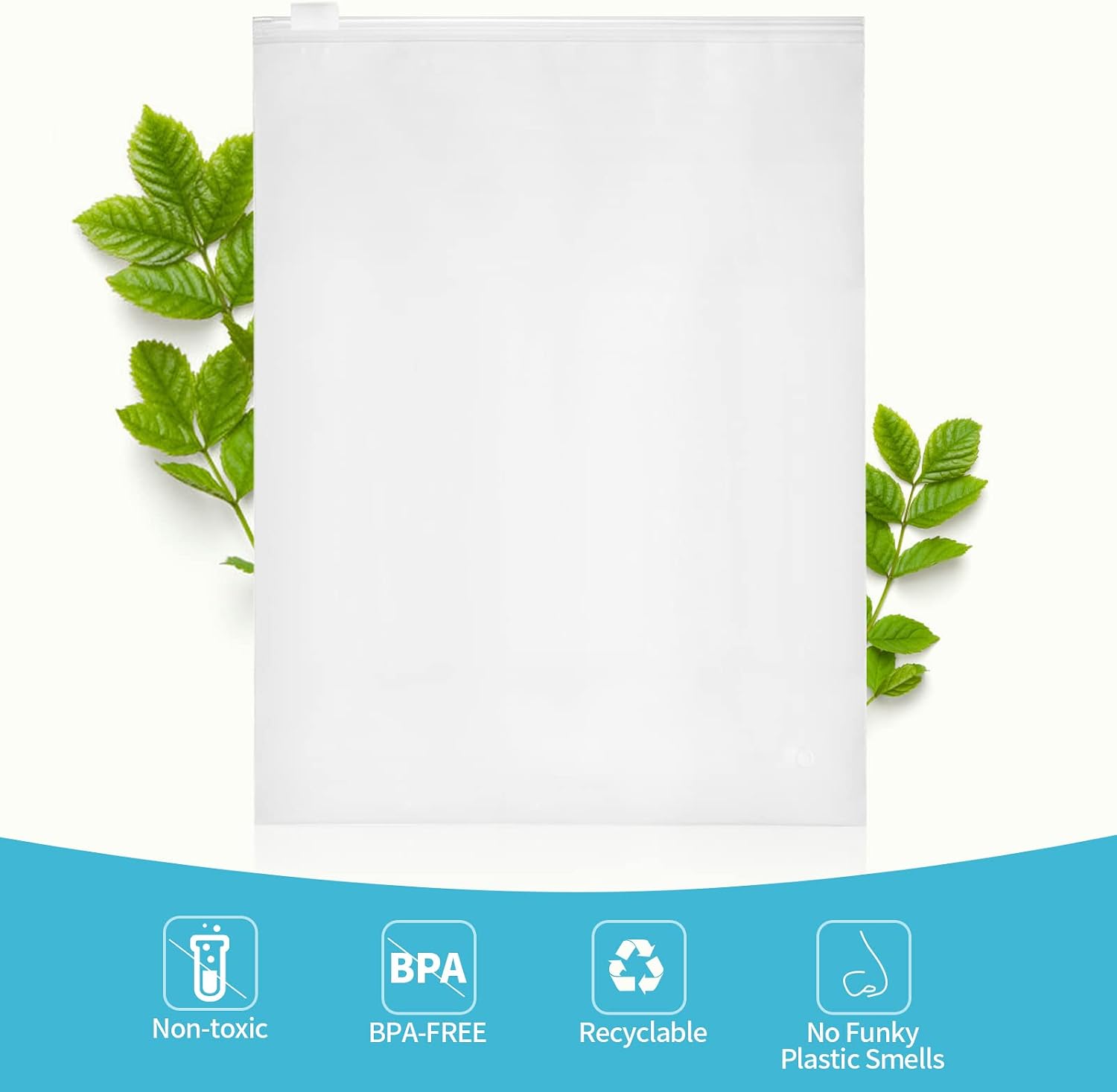 Travel Storage Bags Set Resealable Bags Plastic Waterproof Zip-lock Bags Space Saver Bags Luggage Organizer Travel Pouch Storage for Clothes Mix Sizes (15 Pcs-5 Sizes*3) - Image 5