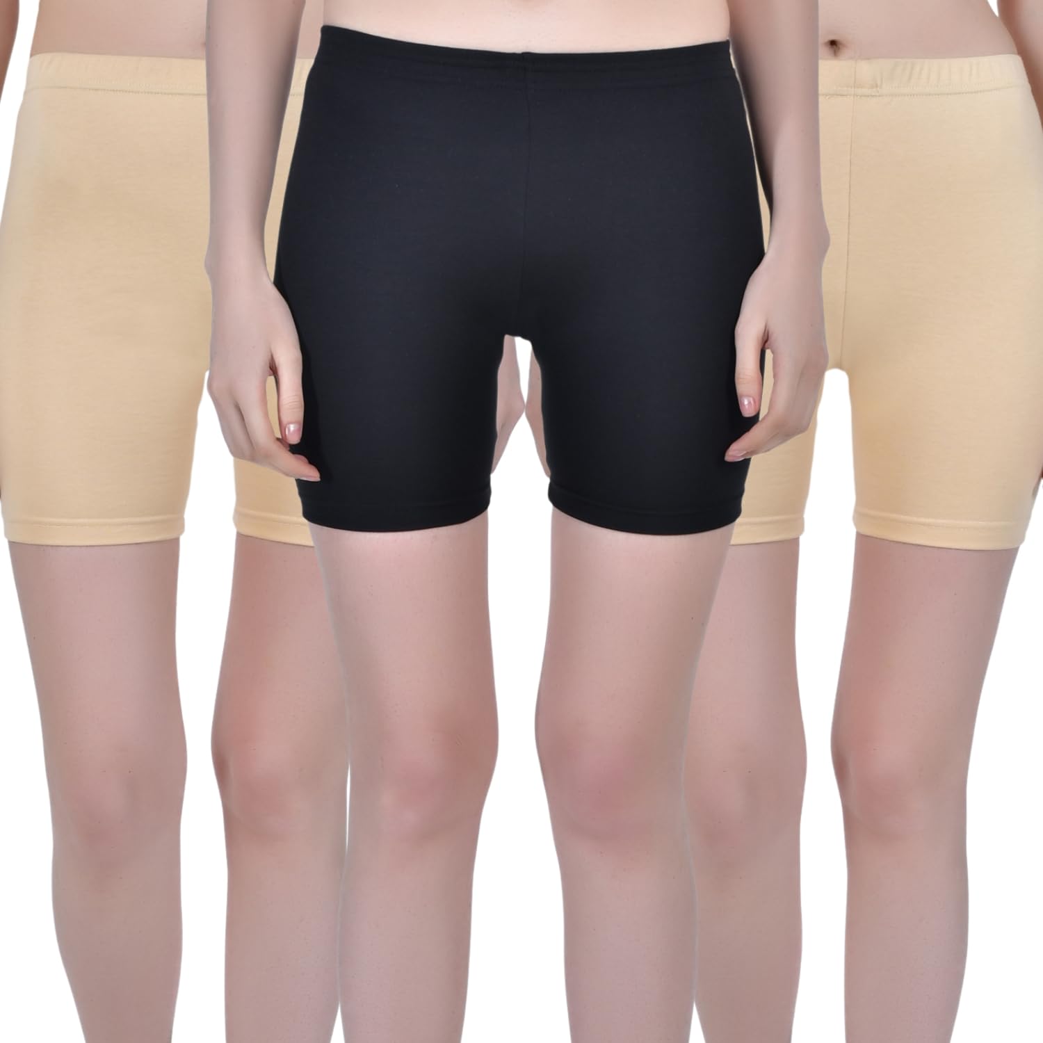 orance Women's Cotton Sports Cycling Yoga Gym Tights Active Wear Shorts Multi Pack of 3-picture-21