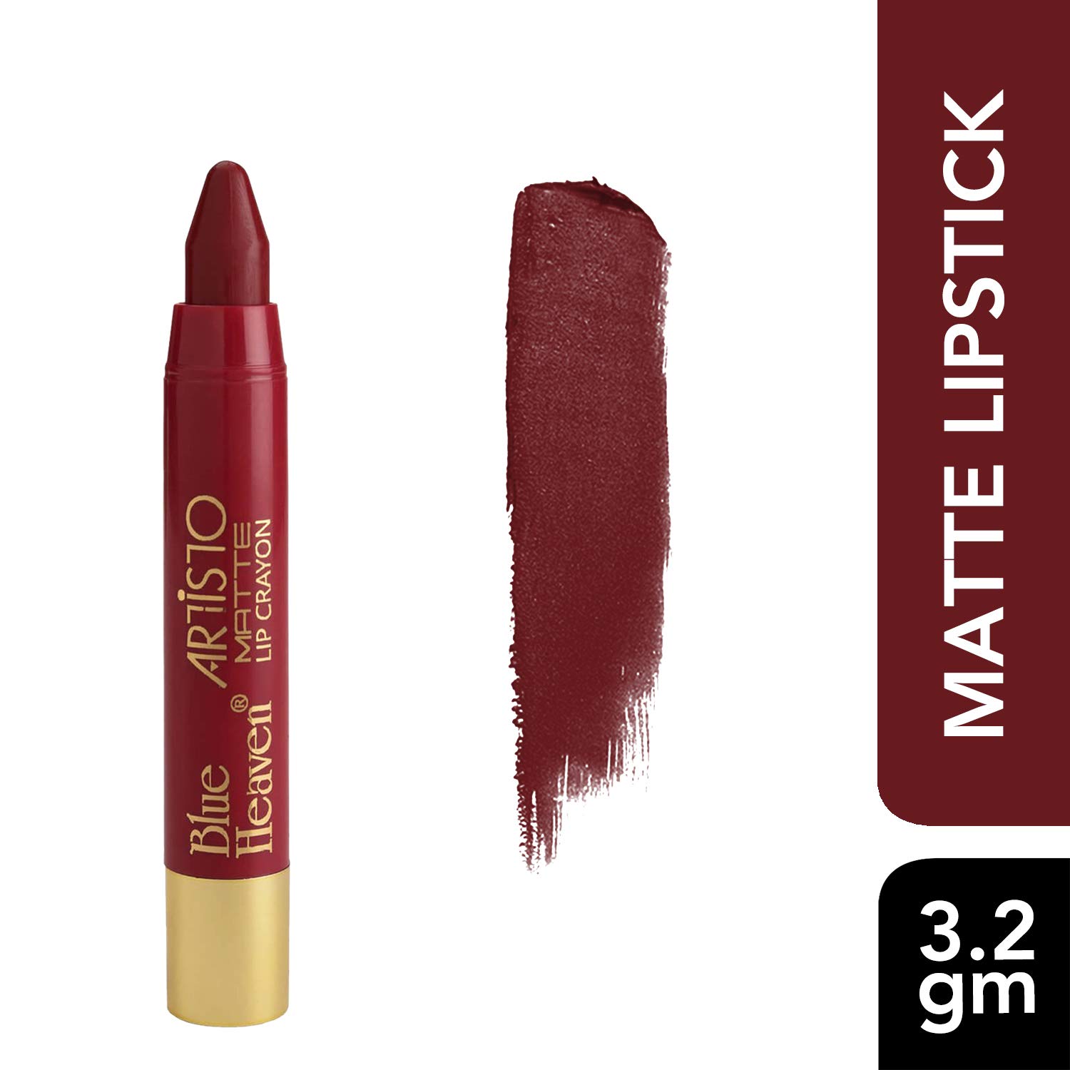 Blue Heaven Artisto Velvet Matte Lip Crayon, Cherry Red, 3.2g