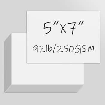 Amazon.com : 70 Pack 5x7 White Cardstock Paper, 92lb/250GSM