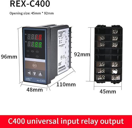 Miniatura 4 de REX-C400 Digital PID Controlador de Temperatura REX-C100 0 a 752.0 F Tipo K Entrada SSR Salida 220V K Tipo Entrada Relé Salida V* DA M*an