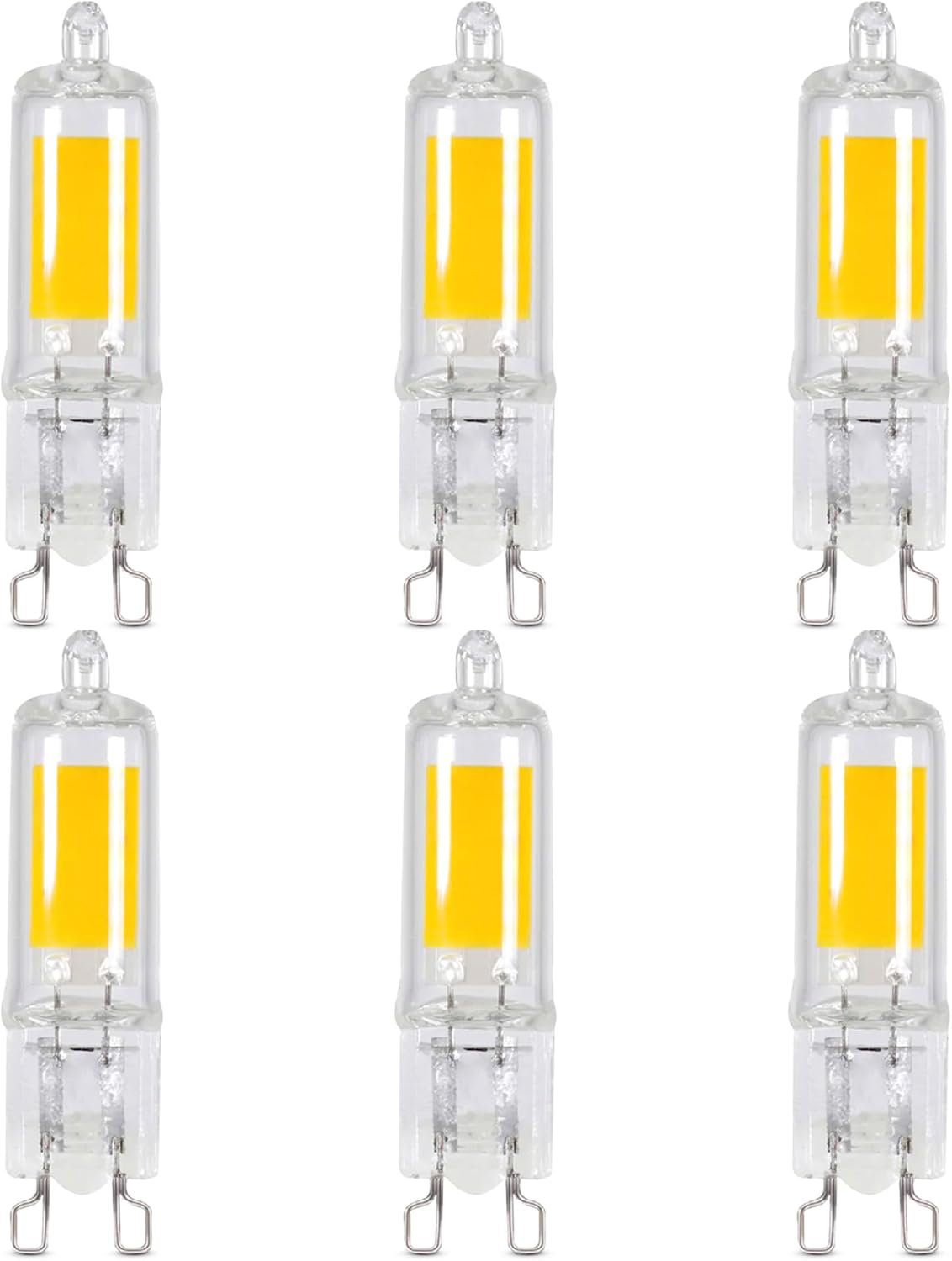 Feit Electric T4 LED Bulb G9 Base, Dimmable, 35W Equivalent, 3000K Warm White, 120V, 350 Lumens, 10,000 Hour Lifetime, UL Listed, BP35G9/830/LED/6, 6 Pack