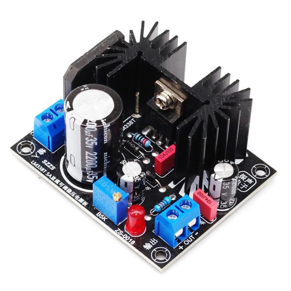 muqeu LM338 5A Adjustable Linear Regulated Power Supply Board Filament Voltage Regulation DIY Electronics Kit Output