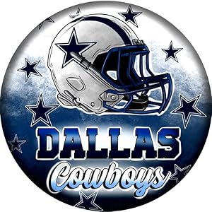 Dallas Football Round Aluminum Metal Shape Wreath sign – Home and Living Room Décorg (8 inch) (8 inch)