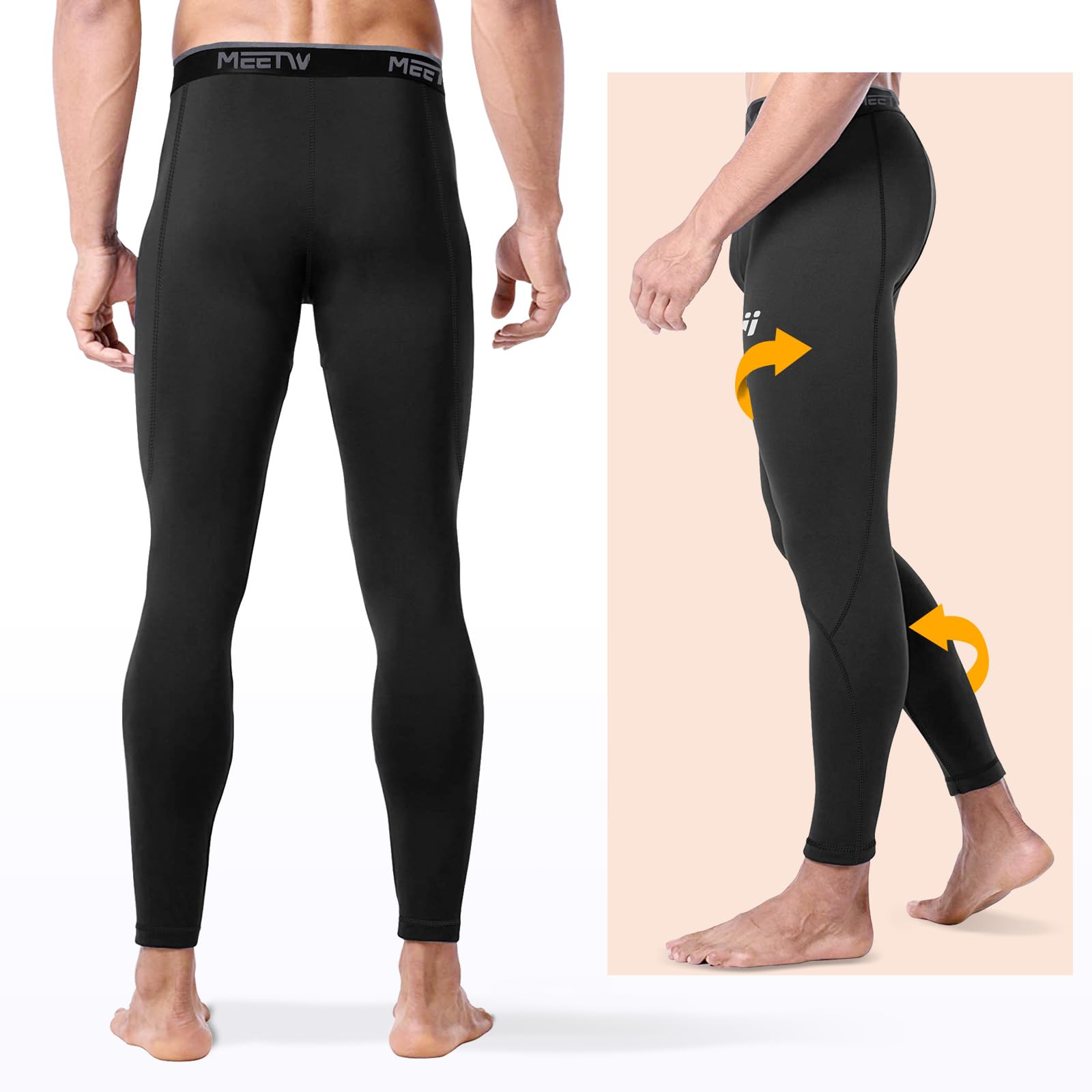 MEETWEE Pantaloni Termici Uomo, Calzamaglia Termica Biancheria Intima Traspirante Asciugatura Rapida per Ciclismo e Lo Allenamento Sci Corsa