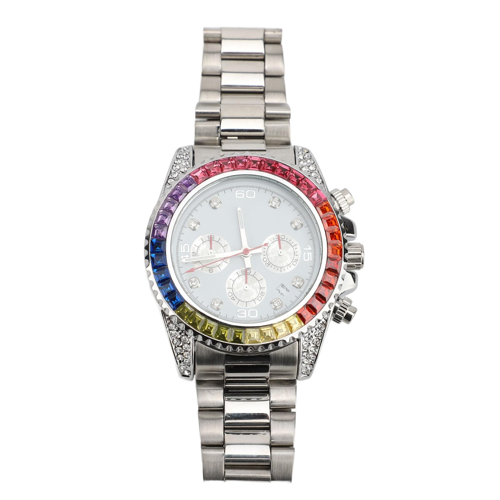 Reloj Cronógrafo de Acero Inoxidable a la Moda para Hombre, Elegante Reloj Analógico de Cuarzo Resistente Al Agua para Uso Informal de Negocios, Diseño Elegante