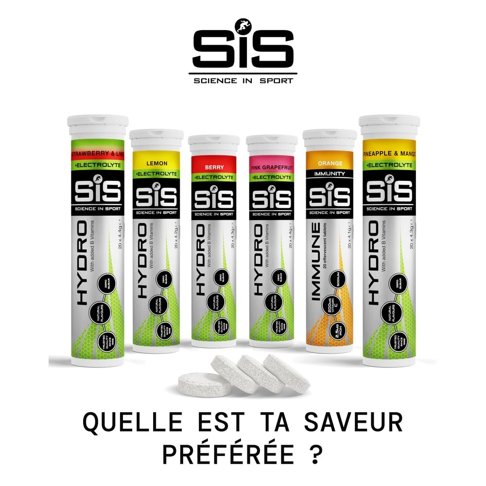 Science in Sport HYDRO Pastilles, Pastilles de caféine 160 pcs. Coca - Pastilles d’électrolytes, Vegan & sans gluten, 75mg de caféine, Pastilles effervescentes pour l’hydratation