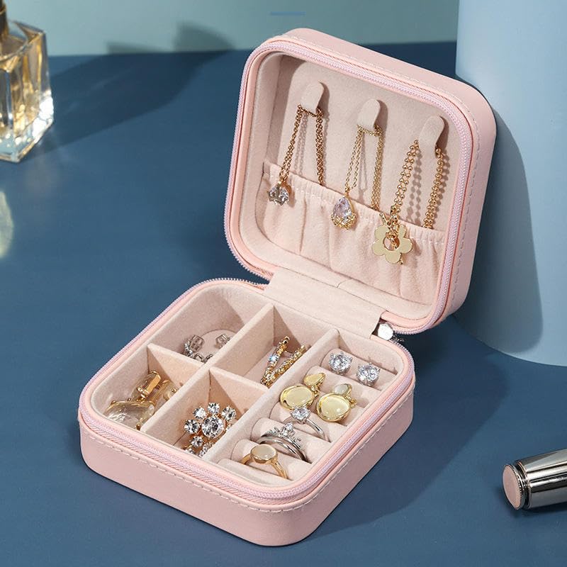 Image of PRIMIT Personalized Jewelry Box with Name & Birth Flower - Custom Travel Jewelry Organizer Case - Bridesmaid, Birthday, Christmas Gift for Women & Girls (Mothers Day)
