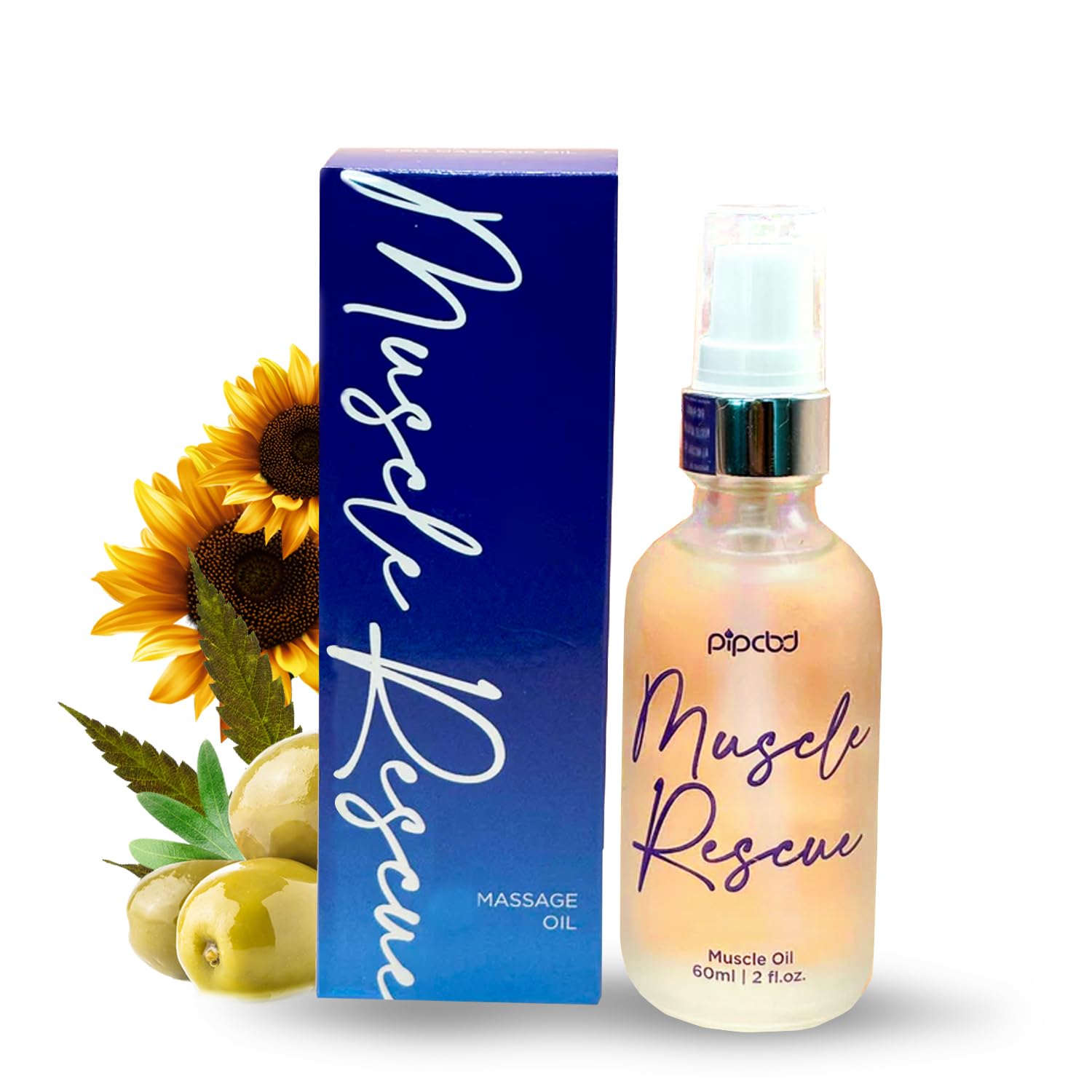 PIPCBD Hemp Based Massage Oils for Couples & Date – Natural Pain Relief Massage Oil for Muscle Relaxing - Natural & Clean Ingredients, Body Oil for Men, Women Personal Use | 2 Fl Oz