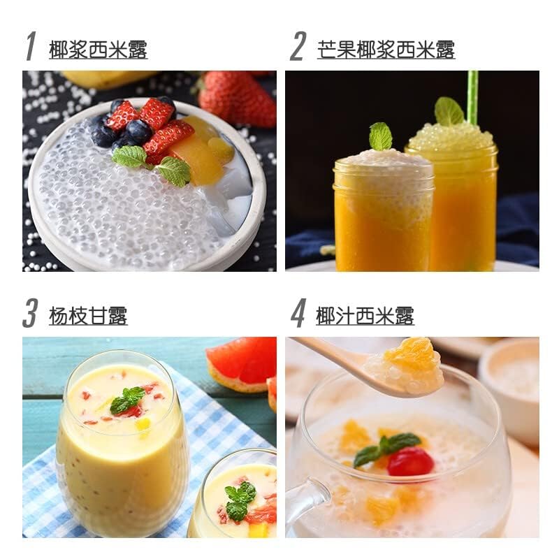 Miniatura 4 de Blanco pequeño sagú 10.58 oz leche té postre sagú rocío fruta pescado materia prima (10.5oz.) sagú