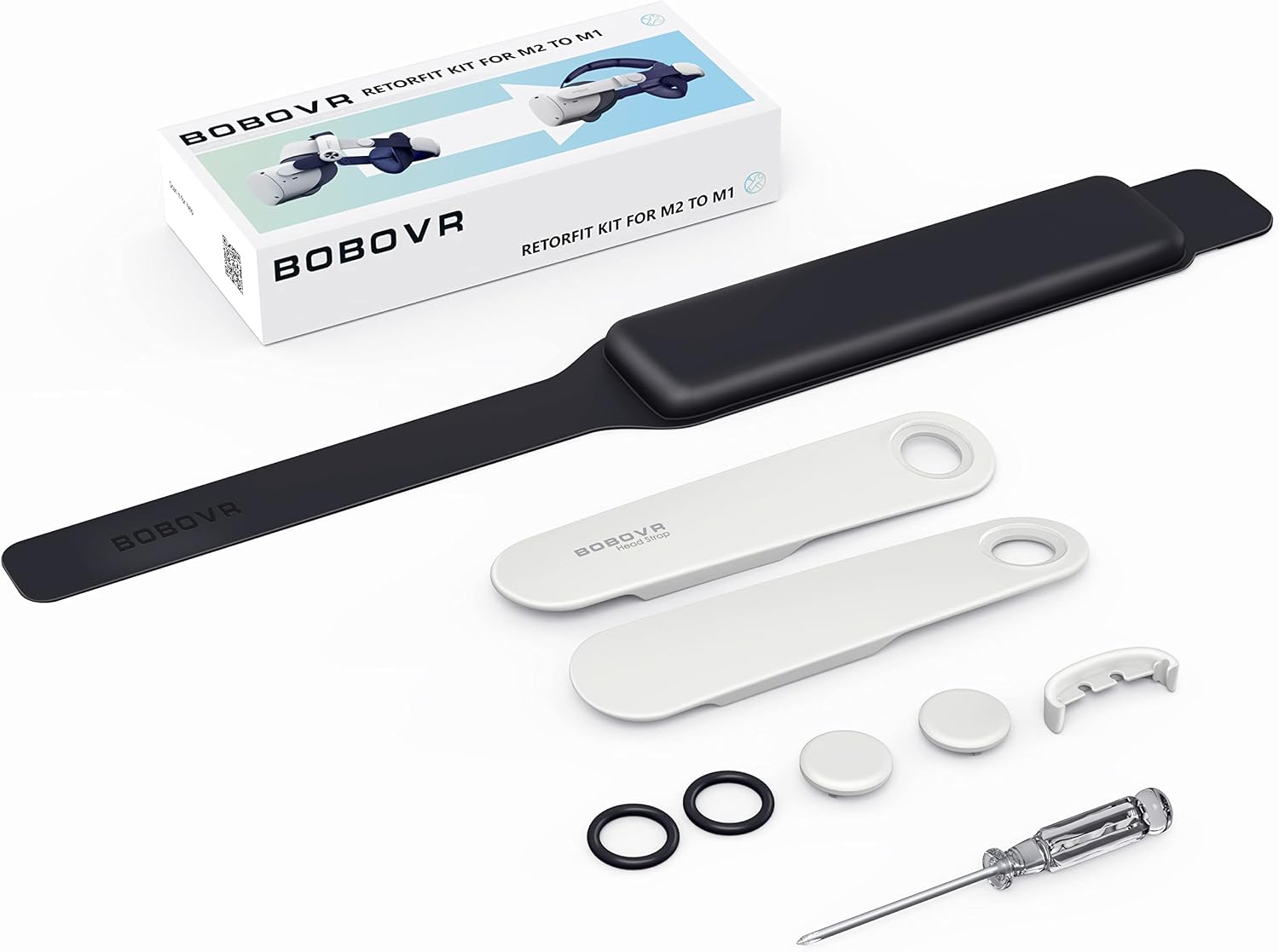 BOBOVR Strap Retrofit Kit for M2 Plus to M1 Plus,Honeycomb Back Pad Design, Quickly convert the M2 battery version to the M1 Plus version.
