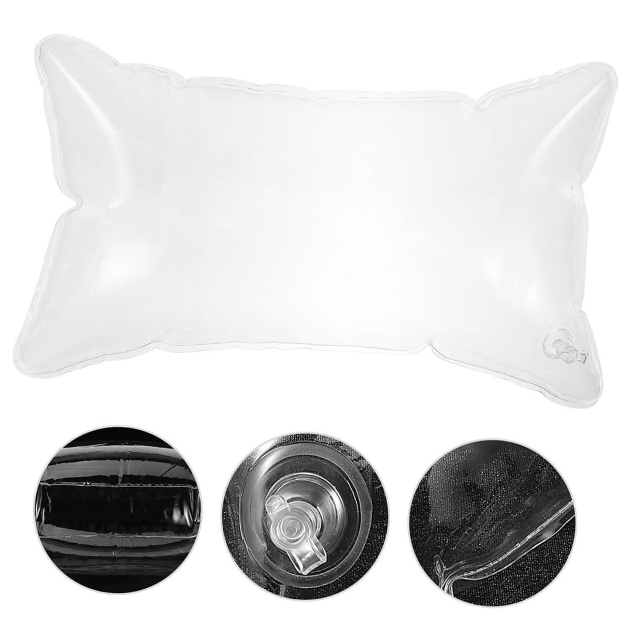 Didiseaon Coussin de Camping Gonflable Transparent Oreiller Portable Respirant et Résistant à Eau Insert Oreiller Extérieur Léger pour Randonnée Voyage et Maison