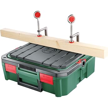 Bosch Workbox SystemBox with Integrated Workbench Support (Size S, Accessories for Bosch Jigsaw PST 700, in Box)