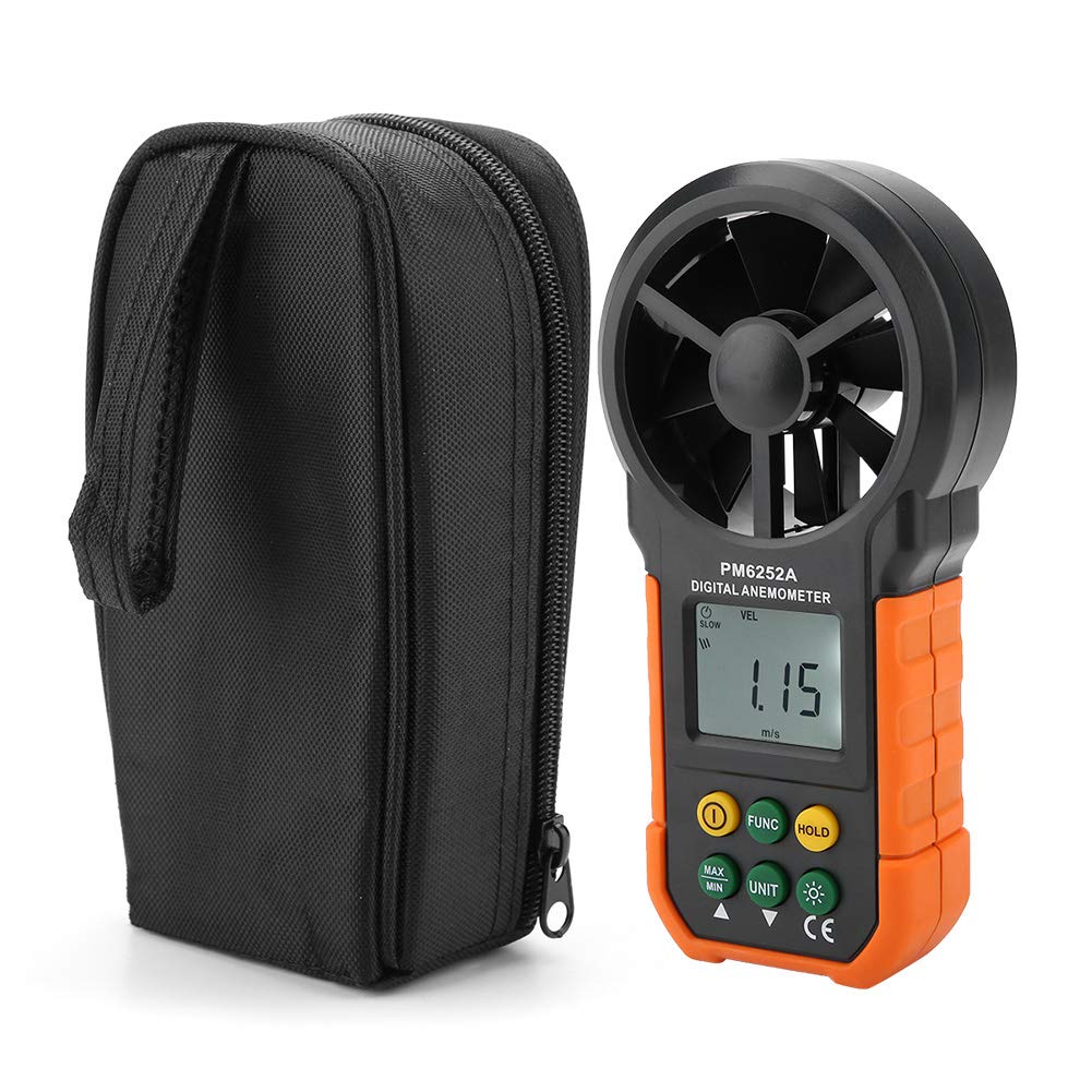 Anémomètre PM6252A,SEAFRONT Compteur de Vitesse du Vent Volume d'Air Messanemometer avec Ecran LCD pour la Planche à Voile Delta