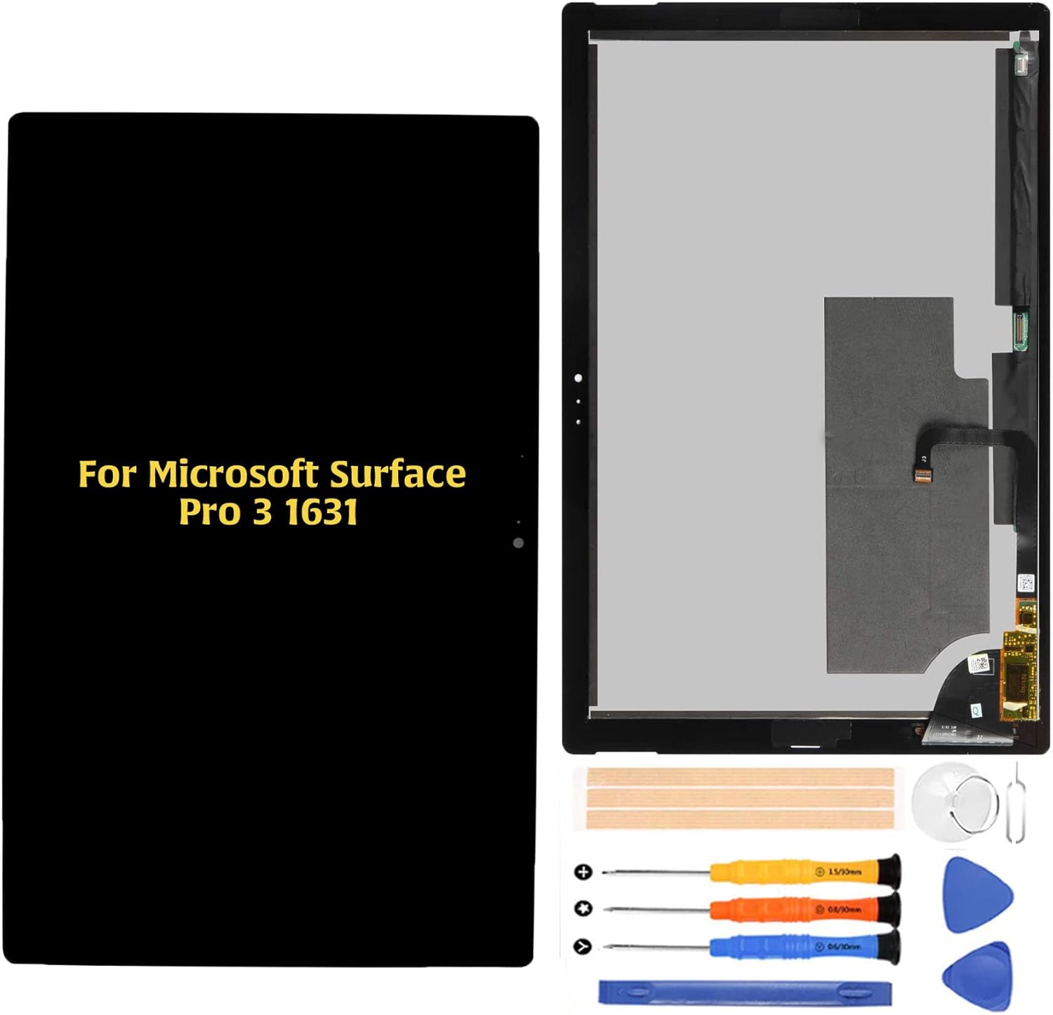 A-MIND for Microsoft Surface Pro 3 1631 V1.1 Screen Replacement LTL120QL01 TOM12H20 LCD Display Touch Digitizer Full Assembly with Screen Protect and Repair Tool Kits(Black)