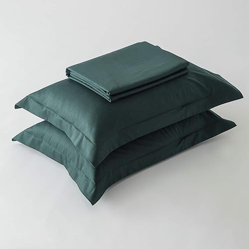 Miniatura 7 de SUSYBAO - Juego de funda de edredón de 3 piezas, 100% algodón natural, color blanco sólido, ropa de cama con cierre de lazos, calidad de hotel,