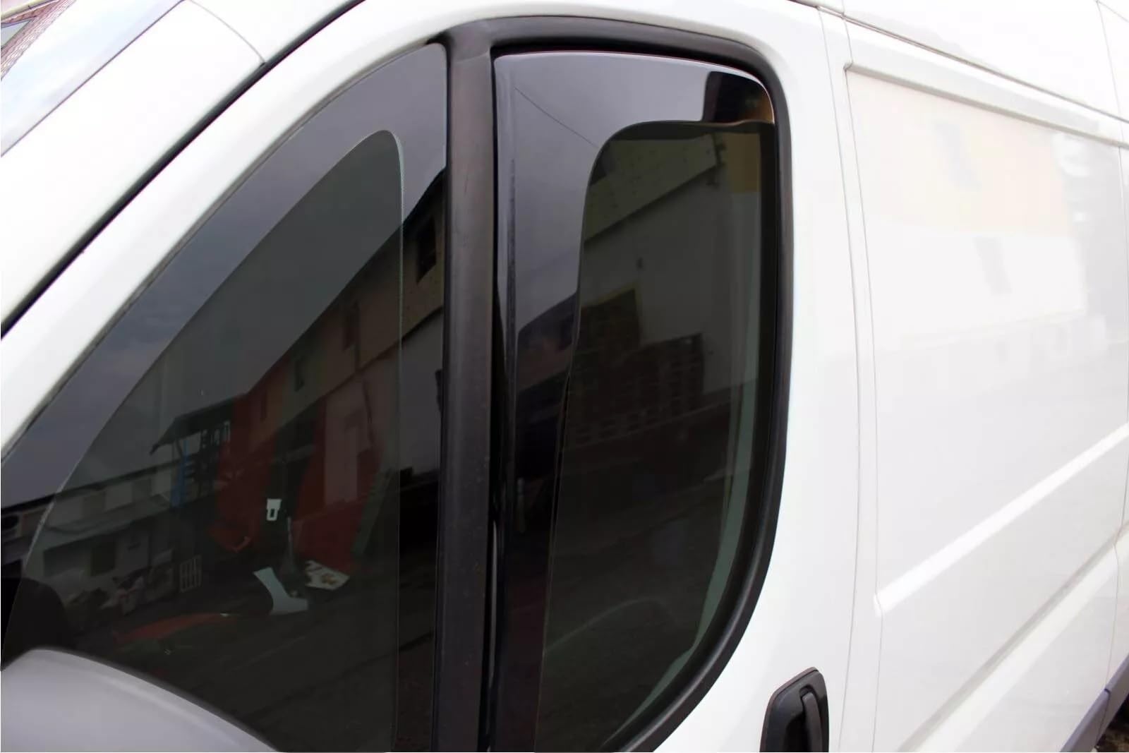 Set 2-TLG Windabweiser Getönt Regenabweiser Seitlich Angebrachte Windschutz Passend Für Peugeot Boxer Citroën Jumper FIAT Ducato 2006–2024 Opel Movano 2022–2024