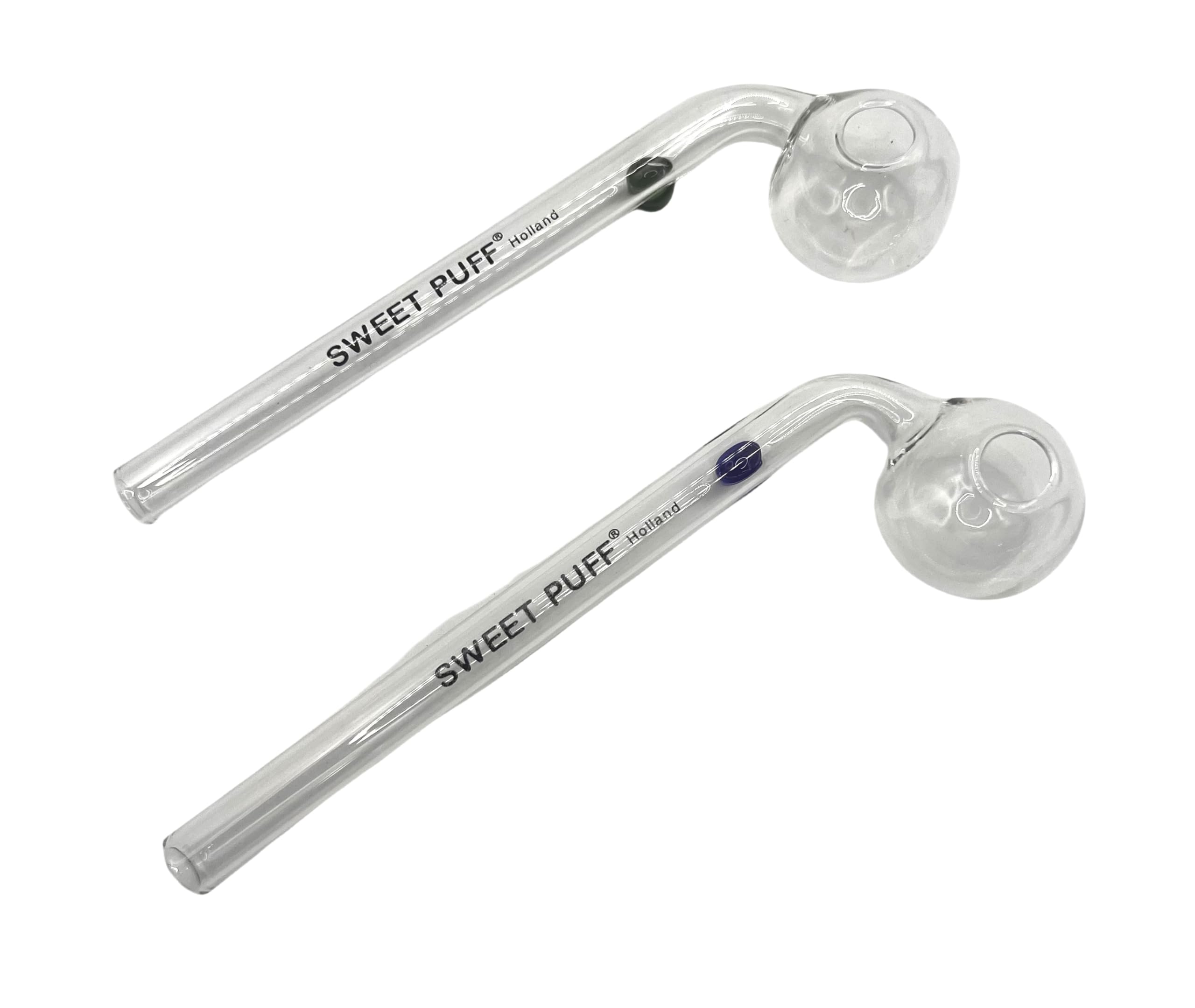 2 Pack Sweet Puff Original 15.5cm Borosilicate Glass Oil Pipe