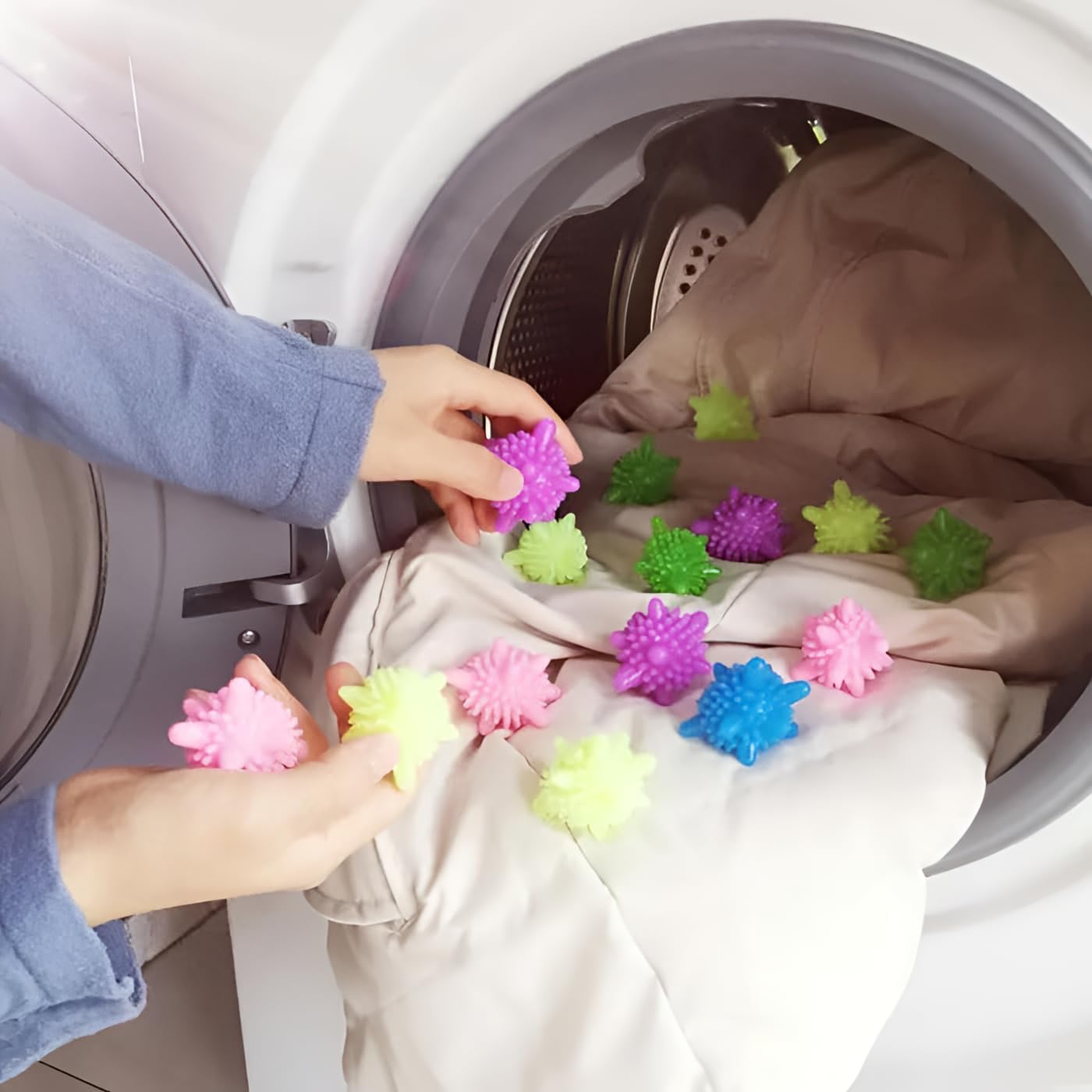 DeoDap Eco-Friendly Reusable Washer Balls, Enhance Machine Cleaning with Tangle-Free Scrubbing Power and Soften Clothes Using Colorful Silicone Dryer Balls, Laundry Washing Balls (pack of 10)