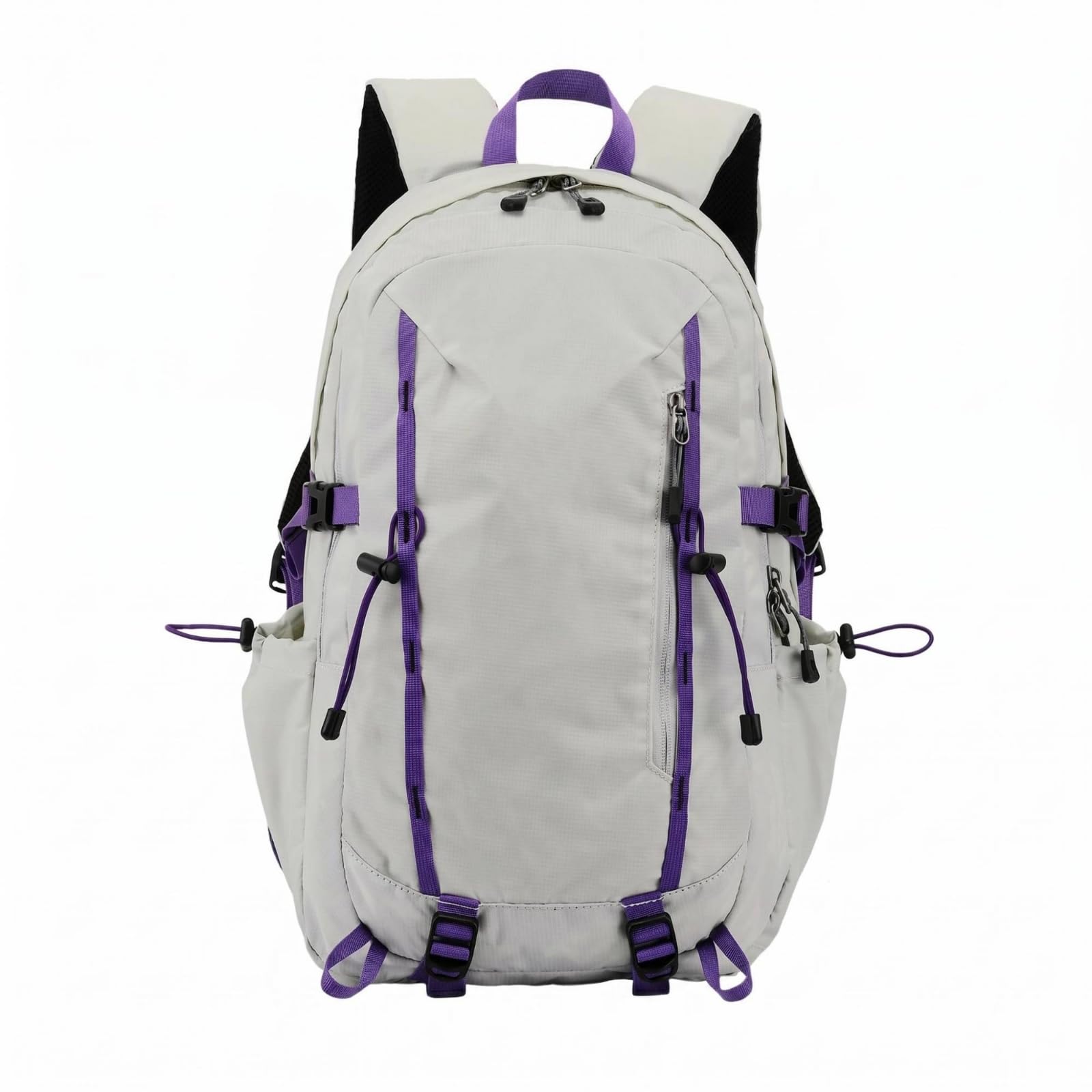 MYADDICTION Padded Shoulder Straps Lightweight Hiking Backpack Front Zip Pocket Trekking Backpack Reinforced Bottom Panel Hiking Daypack Multi-Compartment, Purple-picture-23