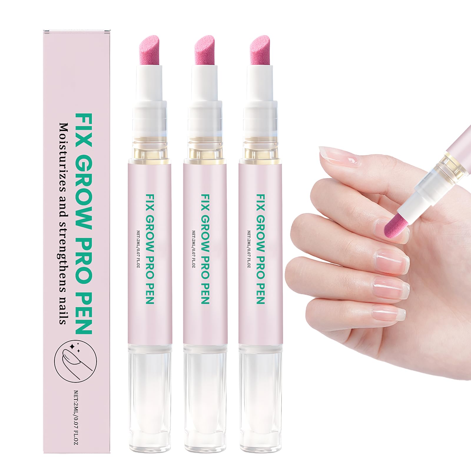 3 Pezzi Olio Cuticole Unghie Penna,3-In-1Nail Care Pen,Punta In Ceramica Penna Olio Per Cuticole,Nutriente E Lucidante,Cura Delicata,Adatto Per Unghie Secche E Danneggiate