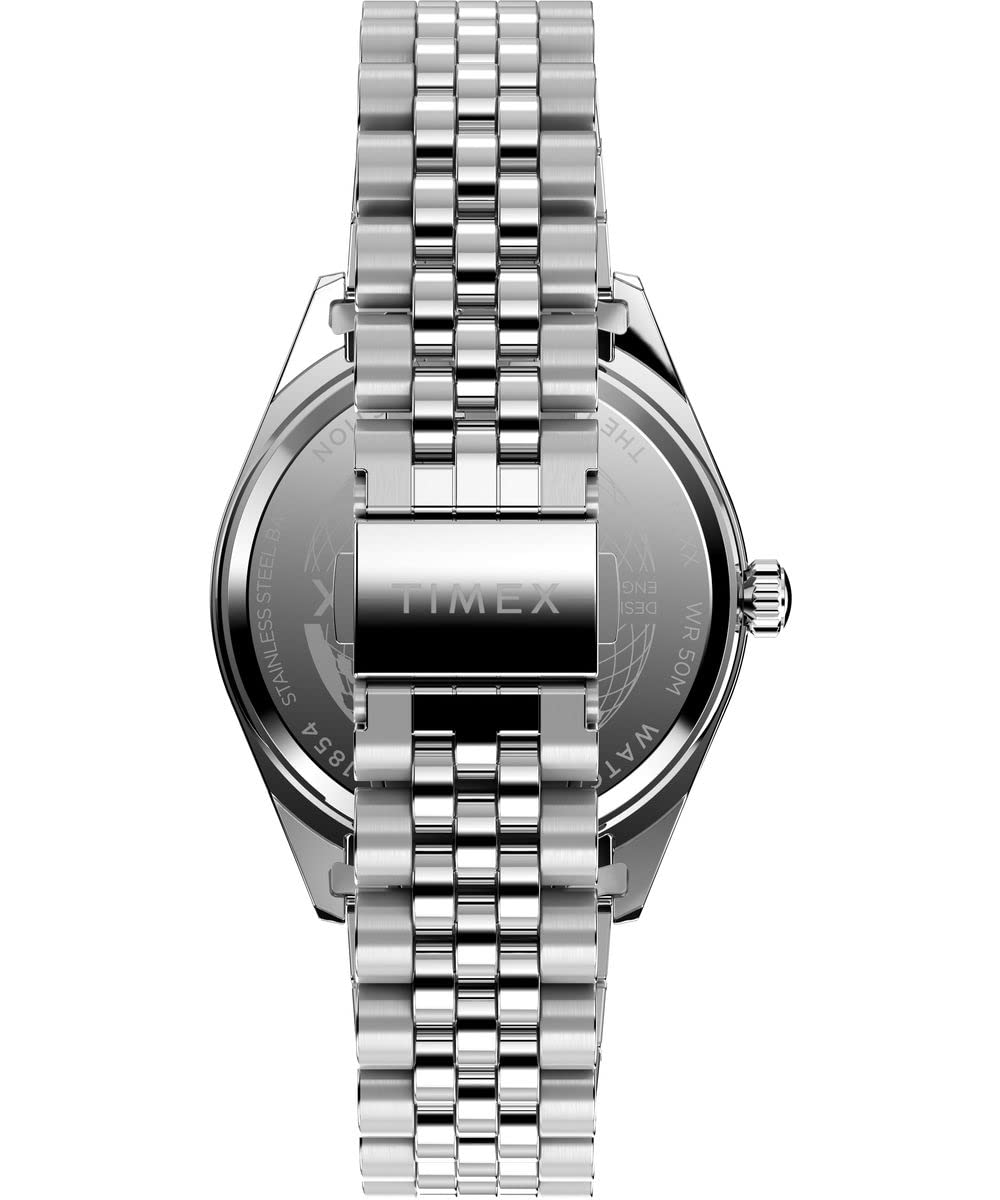 Timex Trend zegarek męski 41 mm – bransoletka ze stali nierdzewnej, czarna tarcza, koperta w kolorze srebrnym, TW2V67800