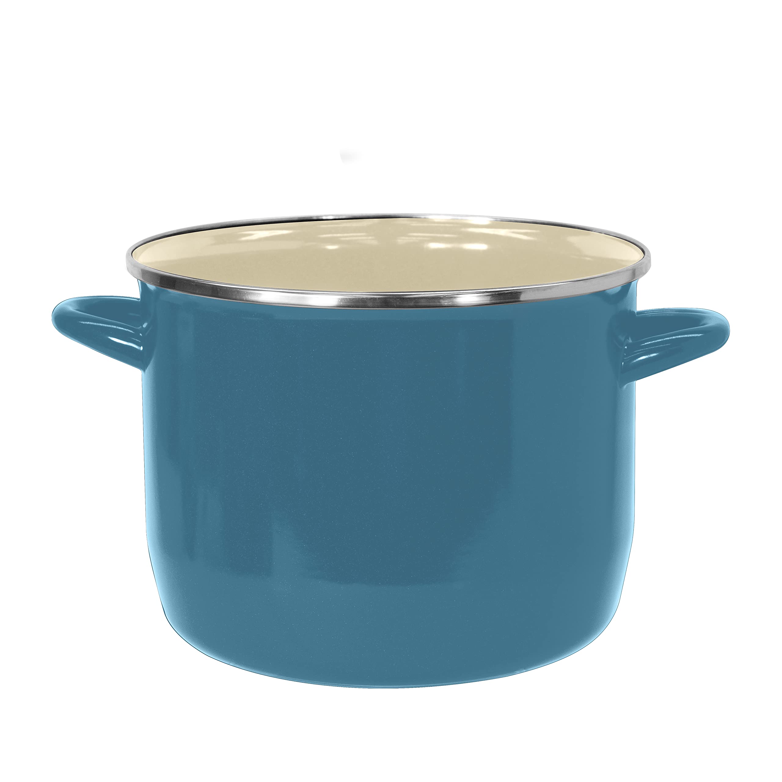 Vasconia EOS 8-Quart Stockpot with Glass Lid (Teal) Soup Pot for All Ranges, Dishwasher & Oven Safe up to 350°F - Non-Reactive Enameled Interior Pot for Gumbo, Stew, Boil, Pasta, Chili