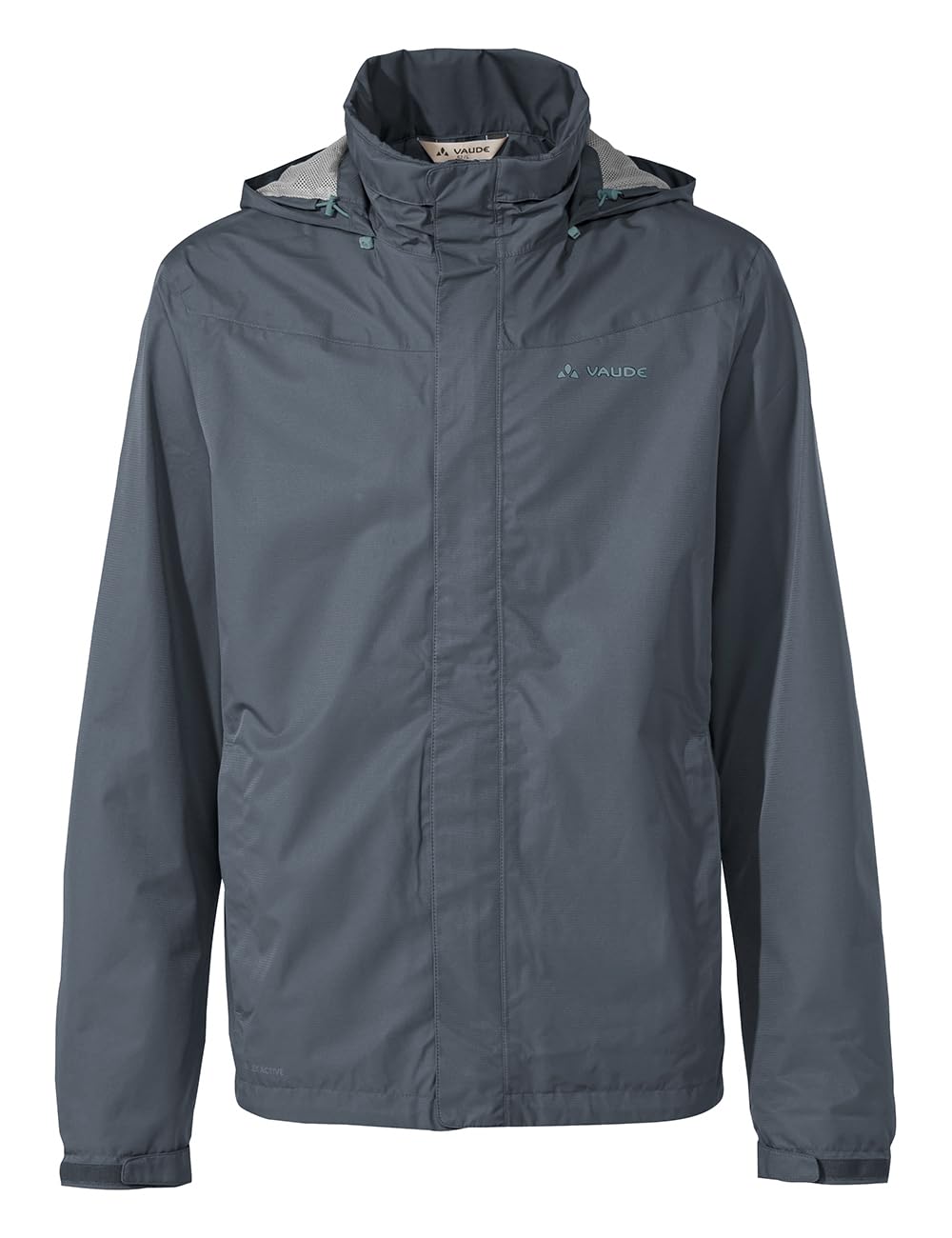 VAUDE Men’s Rain Jacket Escape Bike Light heron, waterproof outdoor jacket, breathable biking jacket with hood, eco-friendly hiking jacket, 44