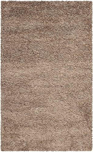 Image of Handmade 2 Inch Pile Height Super Soft Touch Export Quality Plain Shag Rectangular Carpet For Home Size 6X8 Feet Color Beige