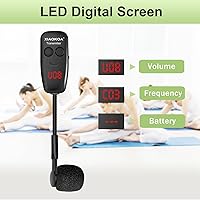 Vista 2 de Auriculares con micrófono inalámbrico, sistema de micrófonos inalámbricos UHF de doble cable, carga USB-C, micrófono de cabeza con pantalla digital