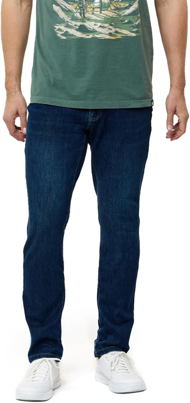 INTO THE AM Mens Jeans - Legacy Stretch Denim Slim Fit Tapered Leg Ultra-Soft Comfort Wash Pants