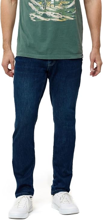 Mens Jeans Stretch Denim Slim Fit Tapered Leg Ultra Soft Comfort